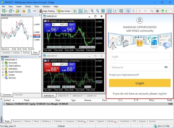 MT5 embedded chat