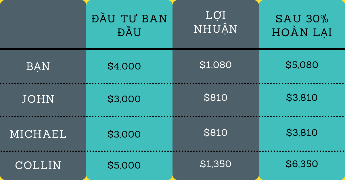 PAMM - VNDưới đây là bảng thống kê các tài khoản PAMM và thu nhập tương ứng